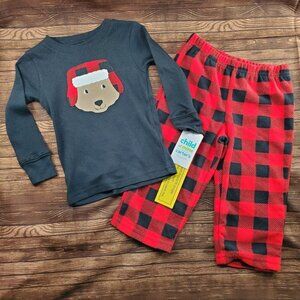 Two‎ Piece Longsleeve Pajamas 18 Months Black Red Dog Holiday Winter Carters